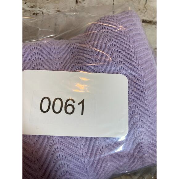 Burgess Top Women Large Silk Blend Lavender Open Knit Beachy Coquette Soft Girl - Picture 8 of 11